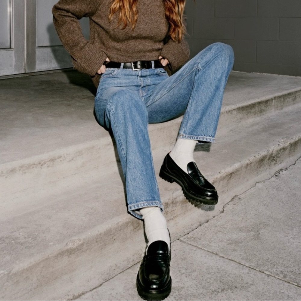 Reformation Agathea Chunky Loafer - US 7 Black